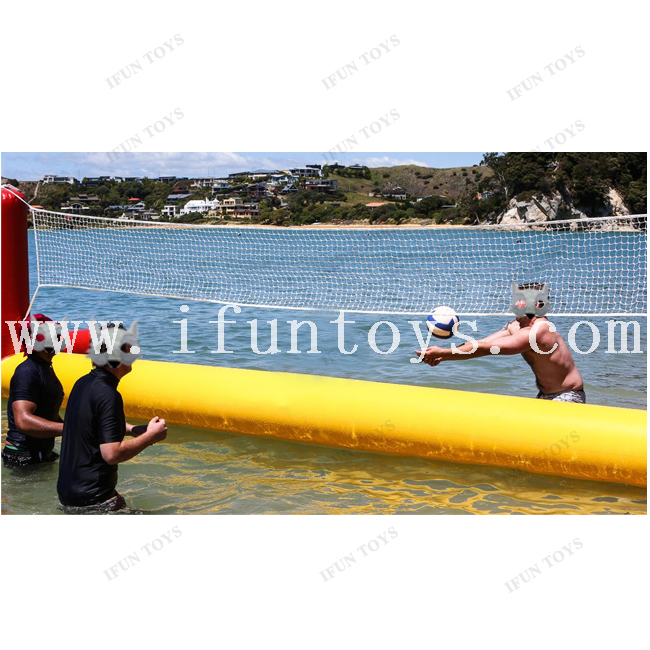 Water Play Equipment Portable Inflatable Floating Volleyball Net / Water Volleyball Court/ Volleyball Field for Sports