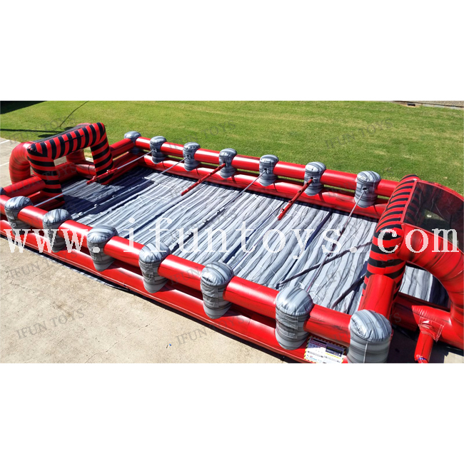Customized Inflatable Human Foosball Field Inflate Soccer Field Court / Inflatable Table Soccer Foosball Field for Sport Game