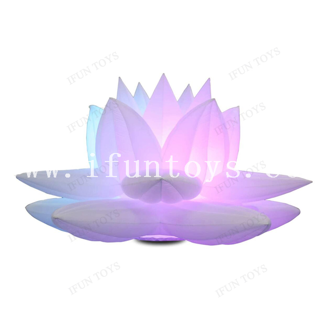 Inflatable Giant Lotus Flower with LED Light / LED Illuminated Flower Inflatable Decoration for Stage Event Show Party