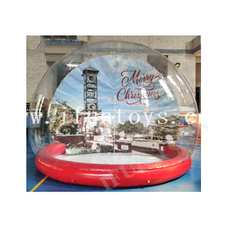 Outdoor Inflatable Christmas Snow Globes with Tunnel Human Size Snow Globe Photo Booth for Holiday Festivial 