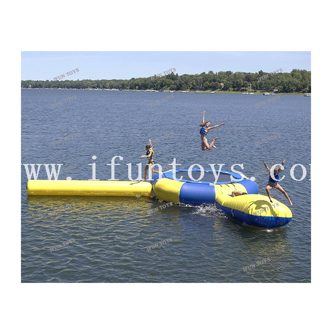 Summer Water Games Sporting Inflatable Water Trampoline With Slide / Tube / Jumping Pillow for Lake / Pool /Ocean Sea
