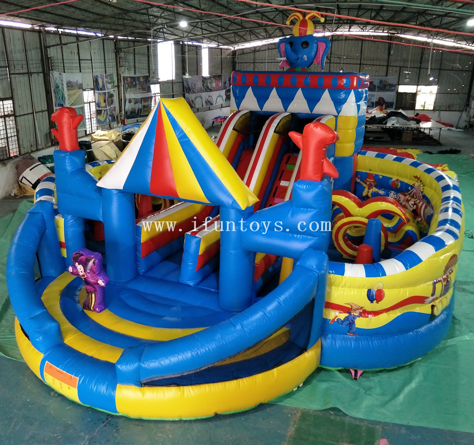 Commercial inflatable animal theme amusement park /inflatable Circus world playground/ big party fun city for kids