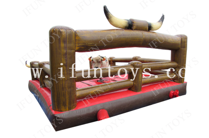 Interactive Game Inflatable Bucking Machine / Inflatable Mechanical Bull Riding Machine for Sale