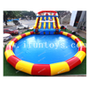 Outdoor Disney Theme Giant Inflatable Pool Park Mobile Land Water Park / Large Fun Park with Swimming Pool and Slide for Kids and Adults