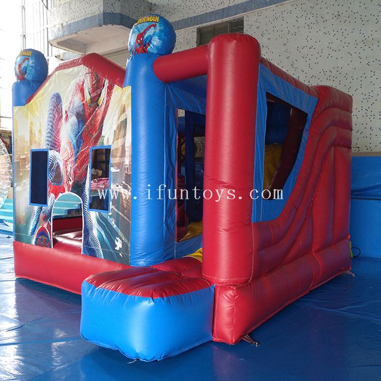  inflatable bounce house with slide/inflatable spider man jumping bouncy castle combo for rental