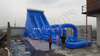 Blue Crash Inflatable Water Slide / Inflatable Water Slide with Swimming Pool for Kids