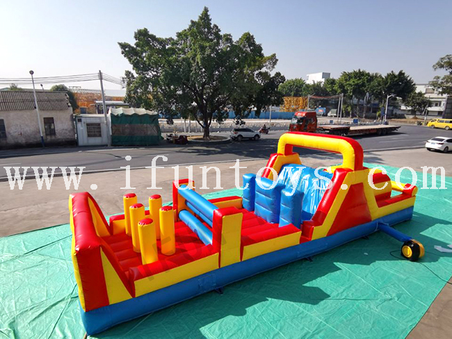 Outdoor Inflatable Obstacle Course Challenge / Obstacle Run Game for Adults
