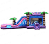 Inflatable Tropical Purple Marble Water Slide Bounce House Combo with Blower Commercial Wet/Dry Combo Bounce House for Kids