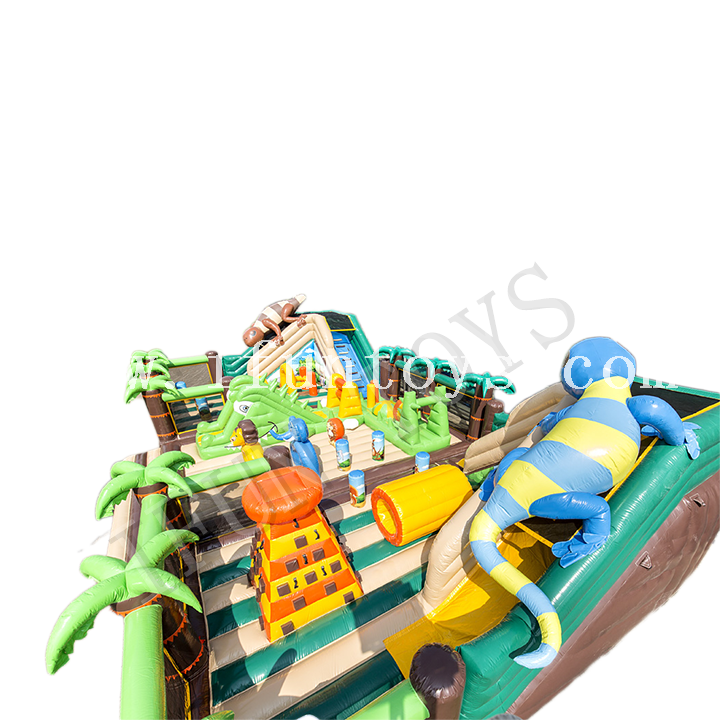 Jungle World Inflatable Bouncer Trampoline Inflatable Fun City / Inflatable Outdoor Playground for Children 