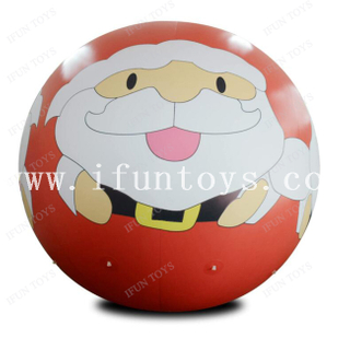Cheap Price PVC Inflatable Hanging Balloon with Santa Claus Printing for Christmas Helium Sky Balloon for Advertising