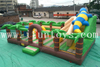 Outdoor Jungle Theme Inflatable Bouncer Trampoline Soft Play Center Inflatable Theme Park with Slide Climbing Wall And Obstacle for Childrens