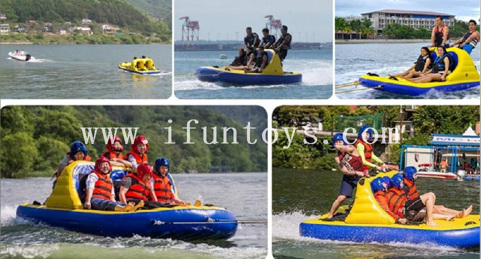 4 Seats Water Jet Ski Tube PVC Inflatable Crazy Towable Slipper Chair / Inflatable Slipper Drag Boat Water Towable For Water Games
