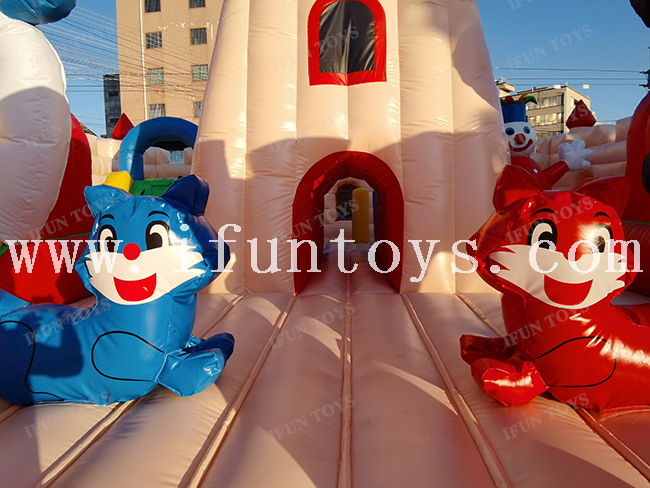 Animal Theme Outdoor Playground Inflatable Fun City Amusement Park Jumping Bouncy Slide Inflatable Theme Park Games for Sales