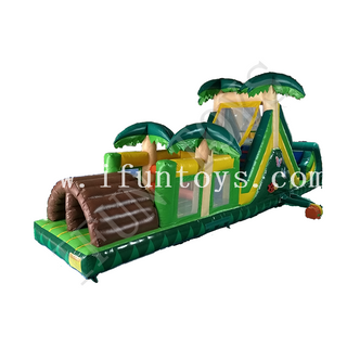 Inflatable Palm Tree Obstacle Course Challenge Race Interactive Inflatable Game Obstacle for Adults