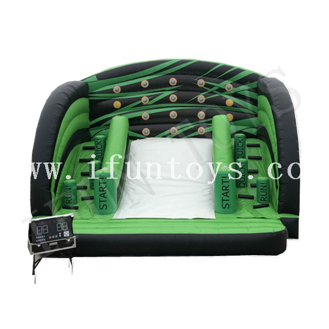 IPS Interactive Back To Base Inflatable Slide / Obstacle Run Slide Game with IPS Battle Light