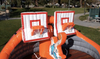 Outdoor Inflatable Basketball Slam Dunk Challenge Game/ Inflatable Dual Lane Slam Dunk Basketball Games for sport