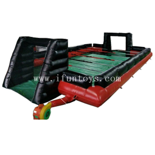 Promotion Cheap Giant Inflatable baby foot Humain Foosball Court/table Soccer Field with Steel Pipes/human Table Football Playground