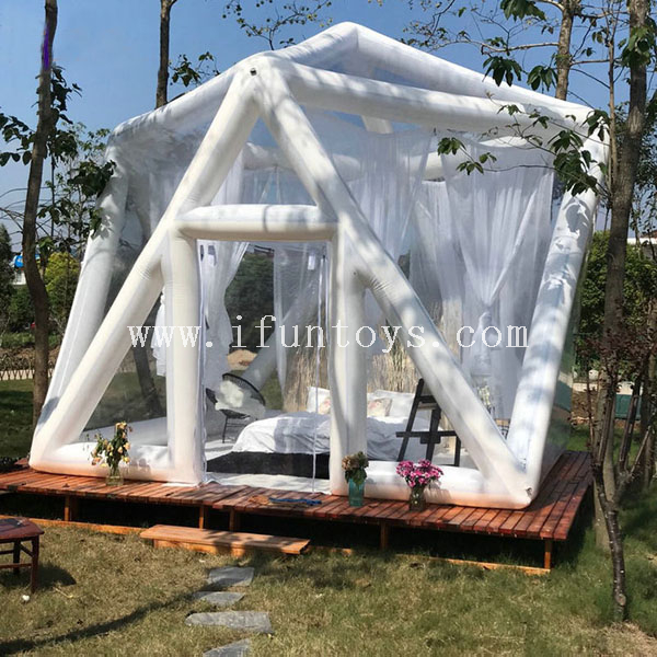 New outdoor glamping Inflatable bubble lodge tent / bubble room hotel for night sky scenery