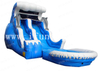 Blow Up Waterslide Commercial Inflatable Blue Marble Water Slides With Pool / Durable Drop Water Slide for Sales