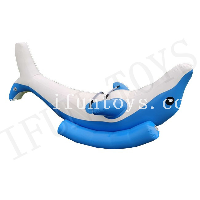 Floating Water Toys Inflatable Dolphin Seesaw / Dolphin Riding / Inflatable Dolphin Totter