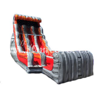 Inflatable Volcano Rush Slide with Stopper / Dual Laned Water Slide for Sale