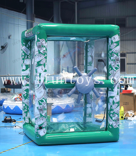 Carnivals Inflatable Cash Cubes / Inflatable Money Machines / Money Grab Booth for Advertising Promotion