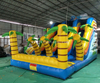 Outdoor inflatable palm tree beach slide/ inflatable twin drop dry slide /inflatable tropical bouncy castle combo slide for kids