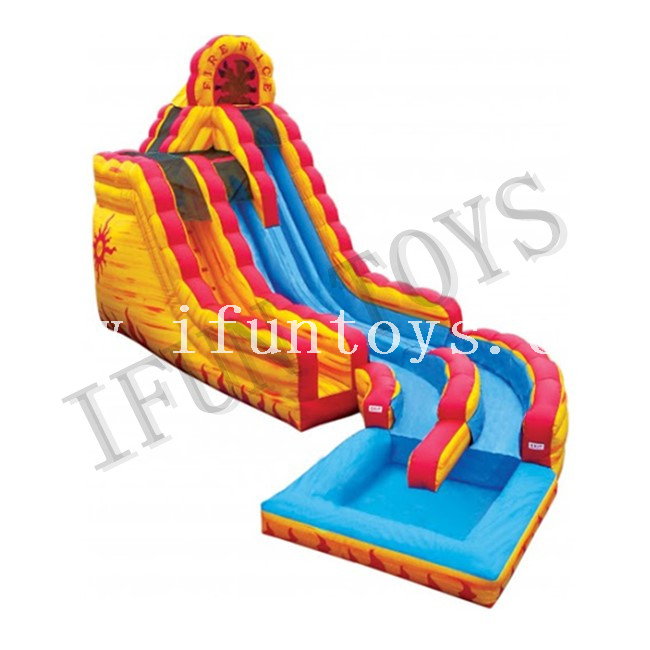 Fire N Ice Inflatable Water Slide / 20ft Inflatable WaterSlide with Pool / Wet Slides for Sale