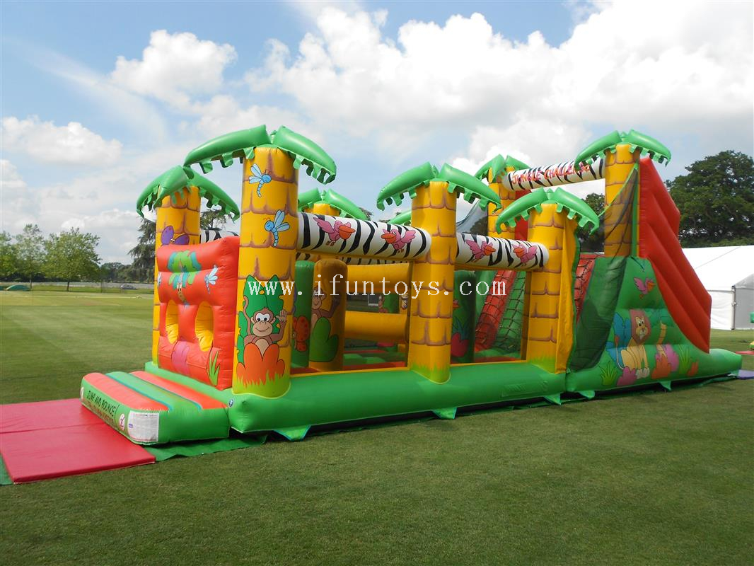 New design Jungle Inflatable race obstacle bouncer course / run inflatable combo obstacle course for sale