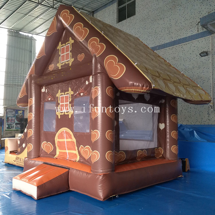 Hot sale inflatable combo Christmas bounce house with slide/Christmas jumping castle /Christmas Inflatable Cabin for kids