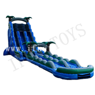 Palm Tree Inflatable Water Slide with Pool / Screamer Waterslide / Slip And Slide for Kids And Adults