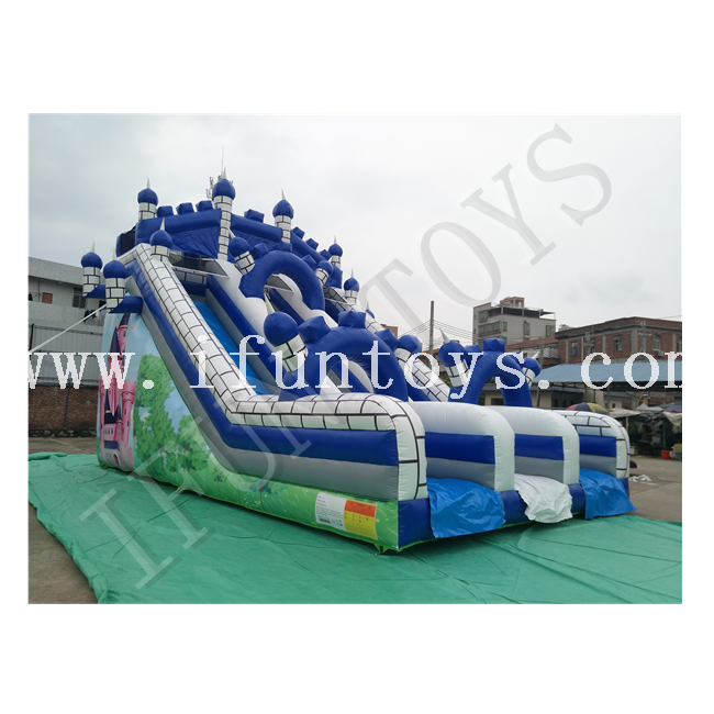 Double Lanes Inflatable Castle Slide / Outdoor Inflatable Dry Slide for Amusement Park 