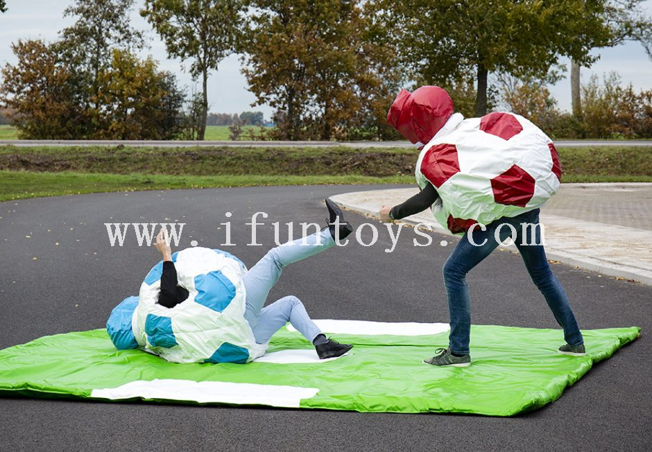 Outdoor inflatable fighting sumo wrestler costume/ inflatable football sumo wrestling suits for kids and adults