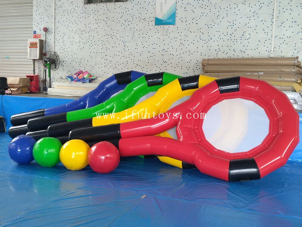 New popular giant advertising inflatable tennis racket for team building game 