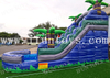 16ft Palm Tree Inflatable Marble Bule Water Slide with Pool / Blow Up Waterslide / Playground Water Slide for Kids And Adults