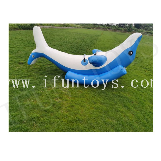 Floating Water Toys Inflatable Dolphin Seesaw / Dolphin Riding / Inflatable Dolphin Totter