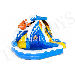 Splashy Clownfish Inflatable Water Slide / Inflatable Bouncer with Pool / Outdoor Playground Water Park for Kids