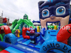 Gattoboy Theme Inflatable Amusment Park PJ Masks Inflatable Fun City Playground Bounce House Jumper with Slide for Party Equipment
