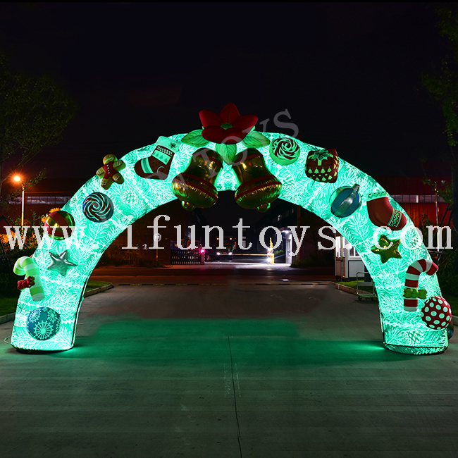 Event Decoration Inflatable LED Archway Outdoor Christmas Arch with LED Light for Decoration