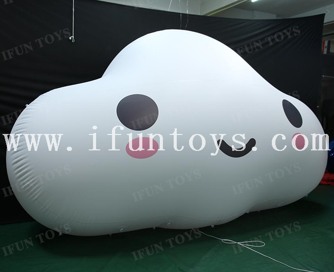 LED Colorful Light PVC Inflatable Cloud Balloon with Smile Face for Event /Party /Festival