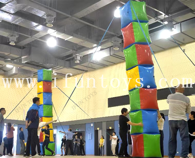 Air Sealed PVC Inflatable Cube Boxes for School Athletic Meeting / Interactive Team Buildimg Game for Amusement Park