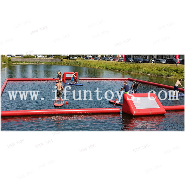 Water sports game Inflatable water polo pool Portable Floating beach SUP polo goal buoy for sale