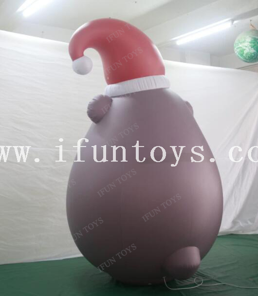 Christmas Brown Bear Cartoon Balloon Decoration Inflatable Hanging Balloons with Lights for Park Yard Shopping Mall Plaza
