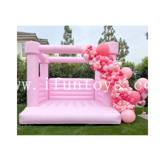 Light Blue Inflatable Bouncer / Indoor Outdoor Inflatable Castle Bouncy Jumping House for Wedding Party