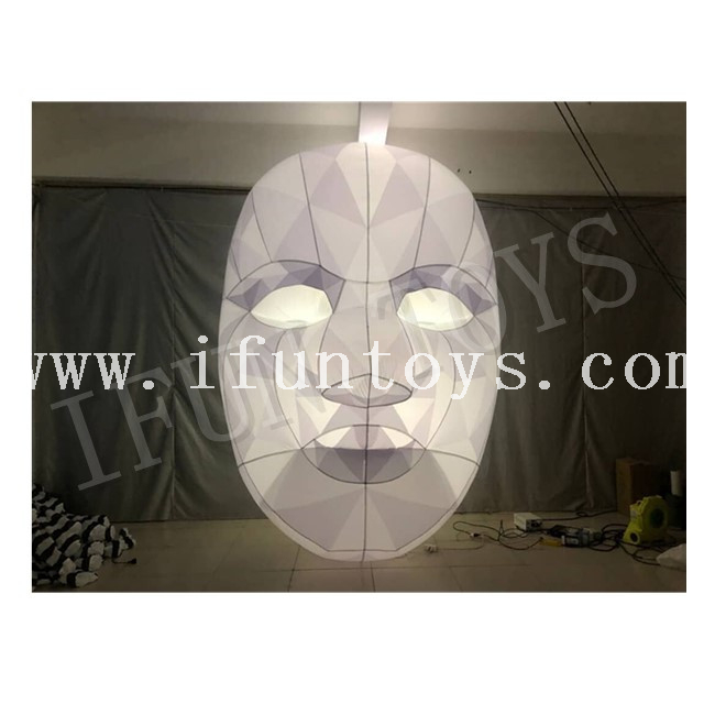 Giant Inflatable LED Mask Balloon for Party Decoration