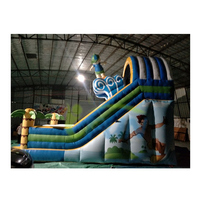 Tropical palm tree inflatable water slide/Inflatable surfer slide/Amusement park inflatable water slide 