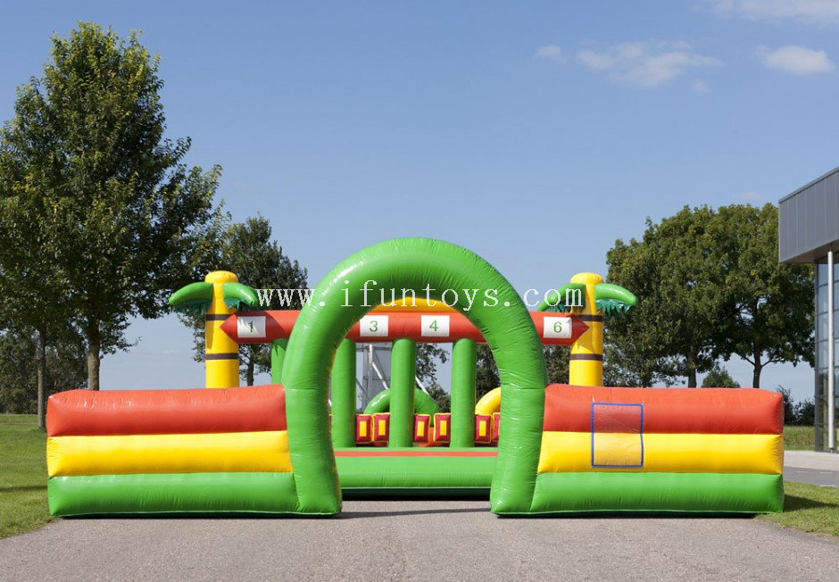 Popular Inflatable Derby Race Track /inflatable Fun Derby Hip Hop jumping Horse Races for kids sport game