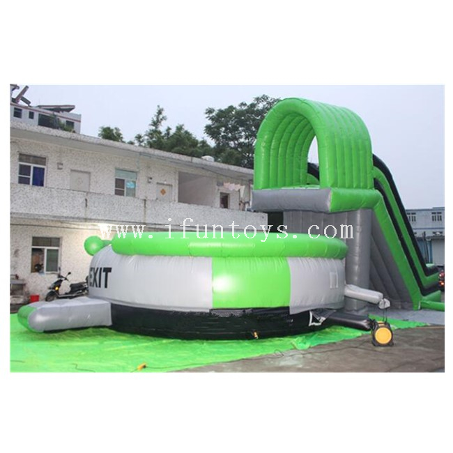 Giant Free Fall Inflatable Slide with Big Jump Bag / Inflatable Cliff Jump with Air Bag for Adults