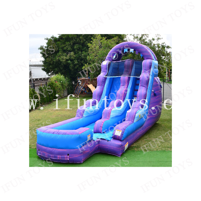 Commercial Grade PVC Vinyl Inflatable Waterslide with Splash Pool / Backyard Inflatable Bouncy Slide for Kids n Adults 