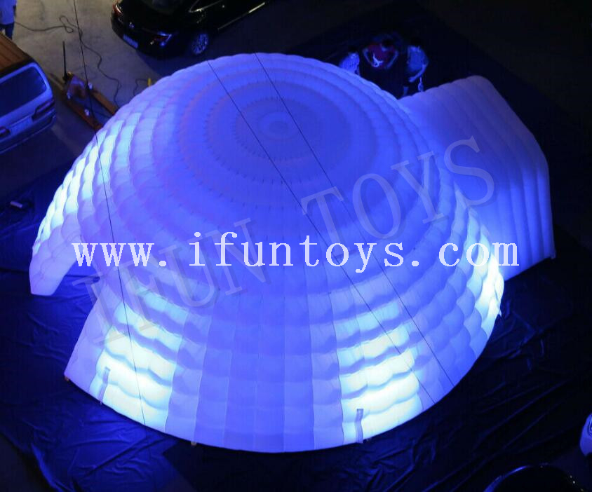 LED Light Inflatable Igloo Dome Tent with Air Blower for Party Event 